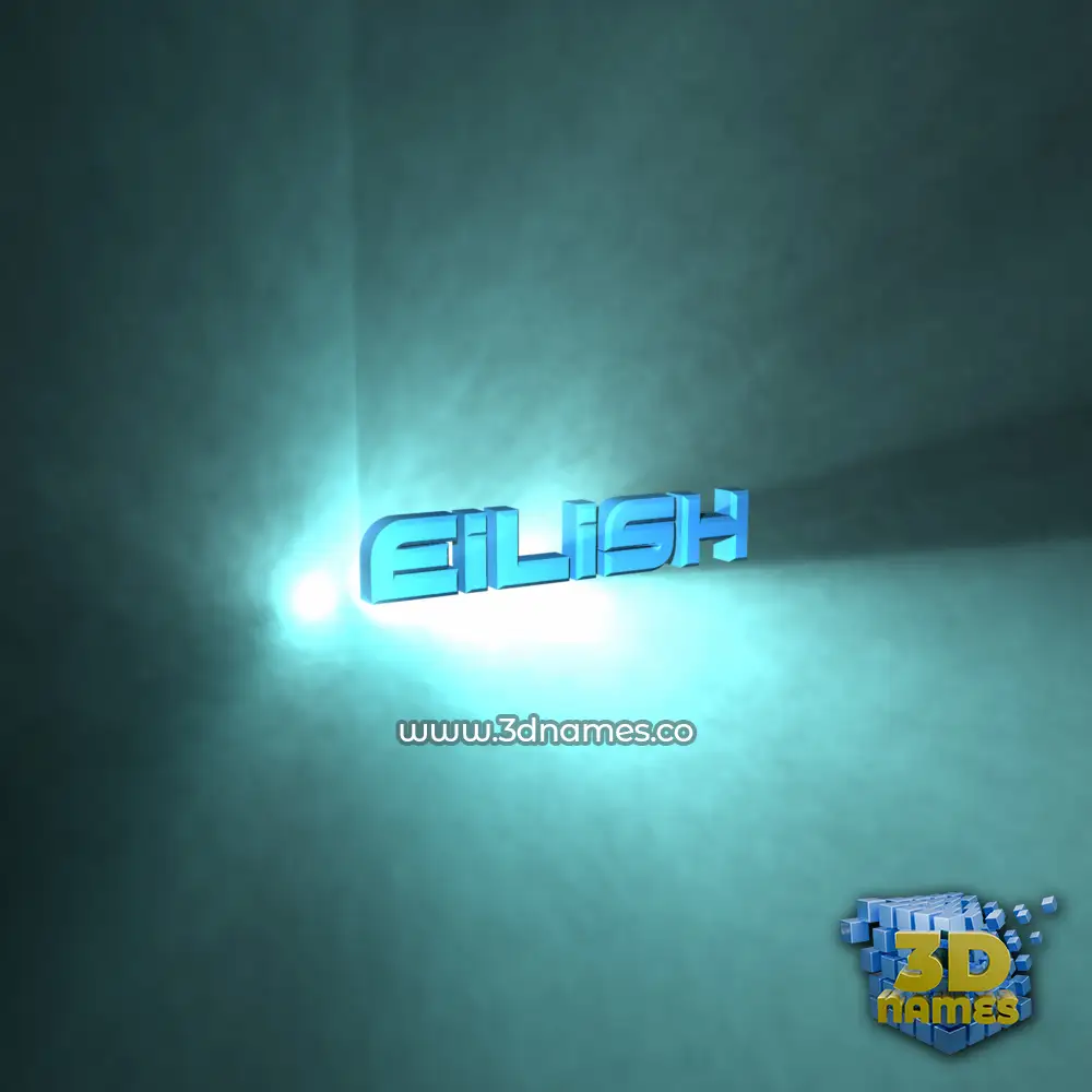 eilish in Light Shine style - 3D name wallpaper