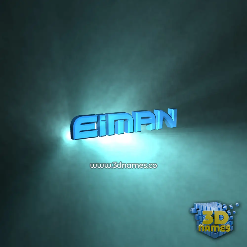 eiman in Light Shine style - 3D name wallpaper