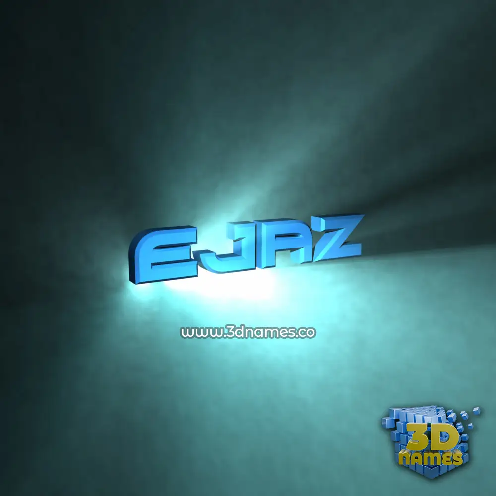 ejaz in Light Shine style - 3D name wallpaper