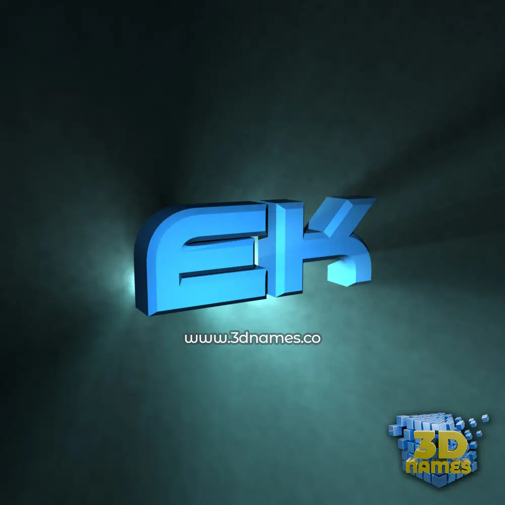 ek in Light Shine style - 3D name wallpaper