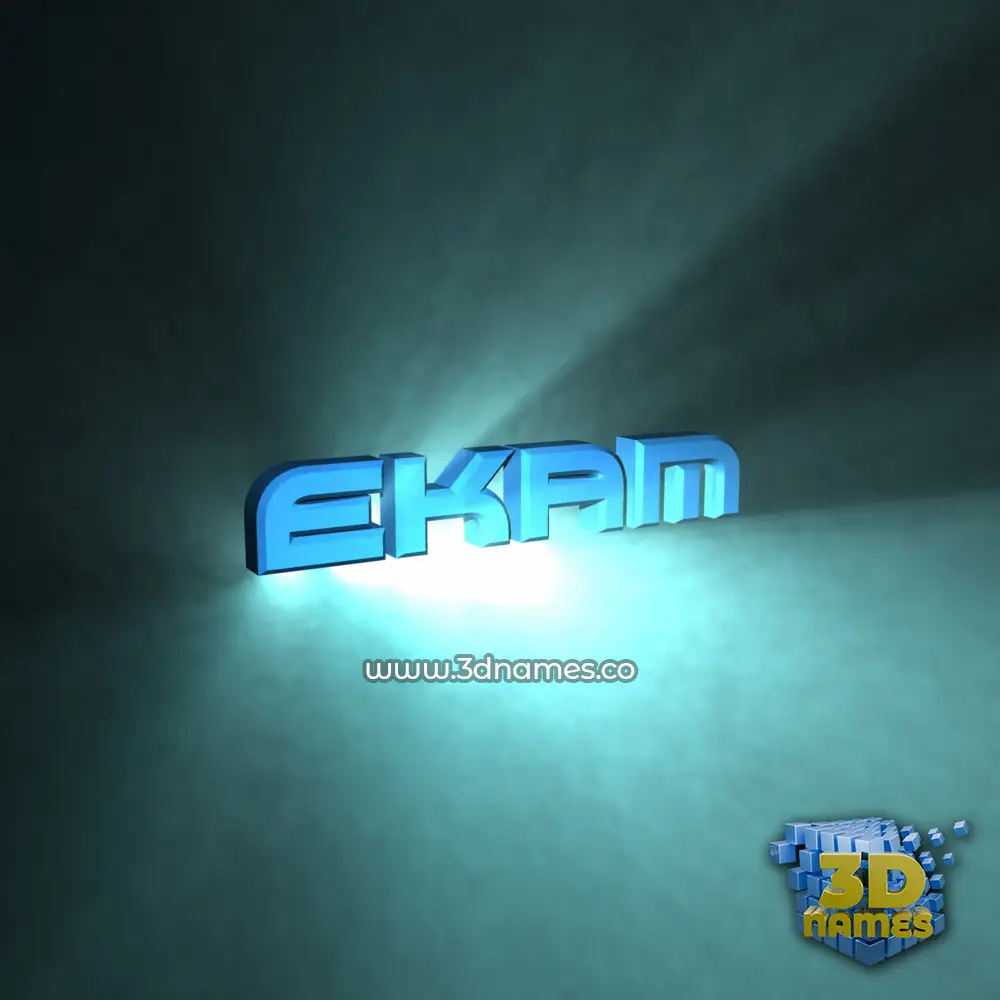 ekam in Light Shine style - 3D name wallpaper