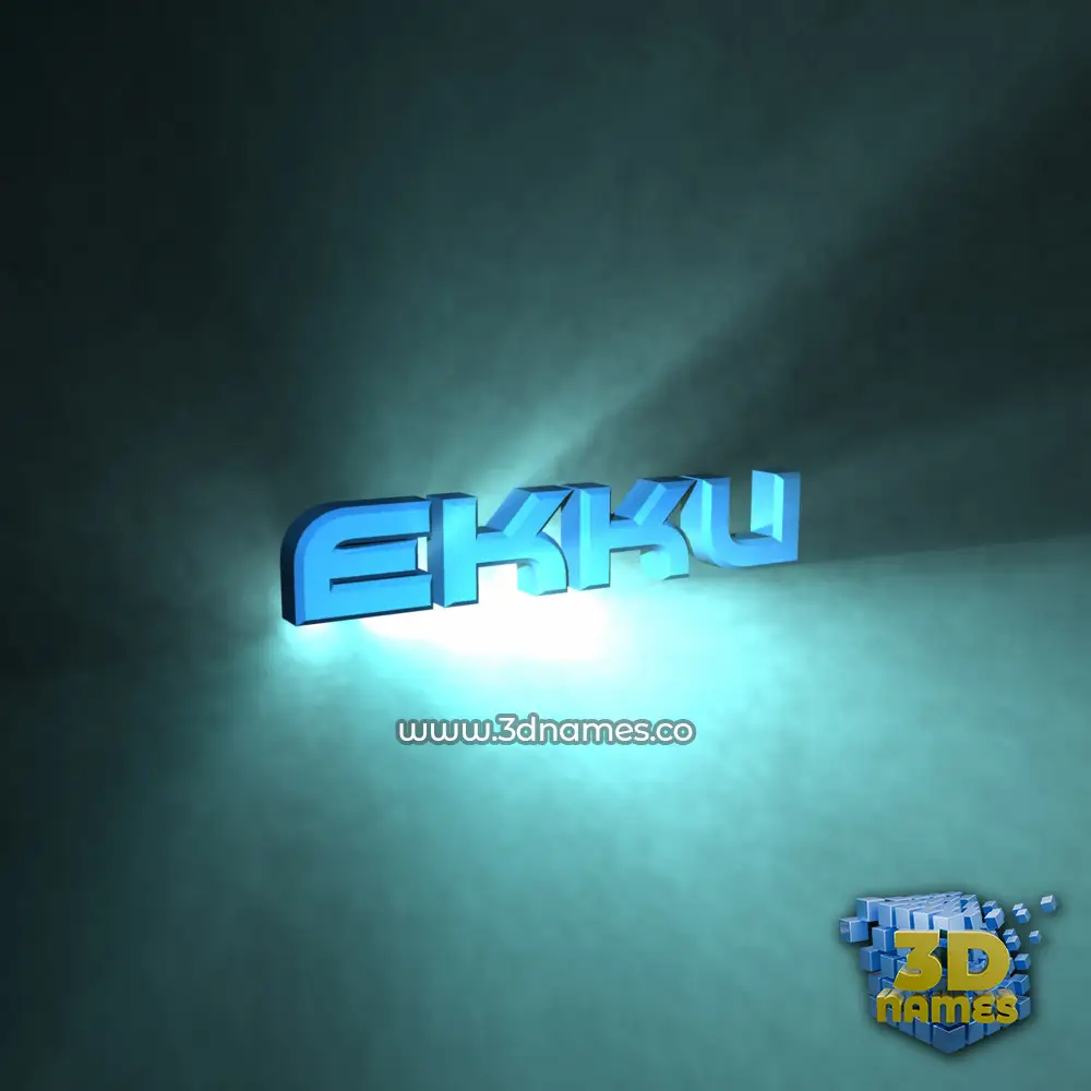 ekku in Light Shine style - 3D name wallpaper