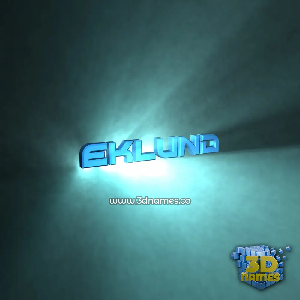 eklund in Light Shine style - 3D name wallpaper