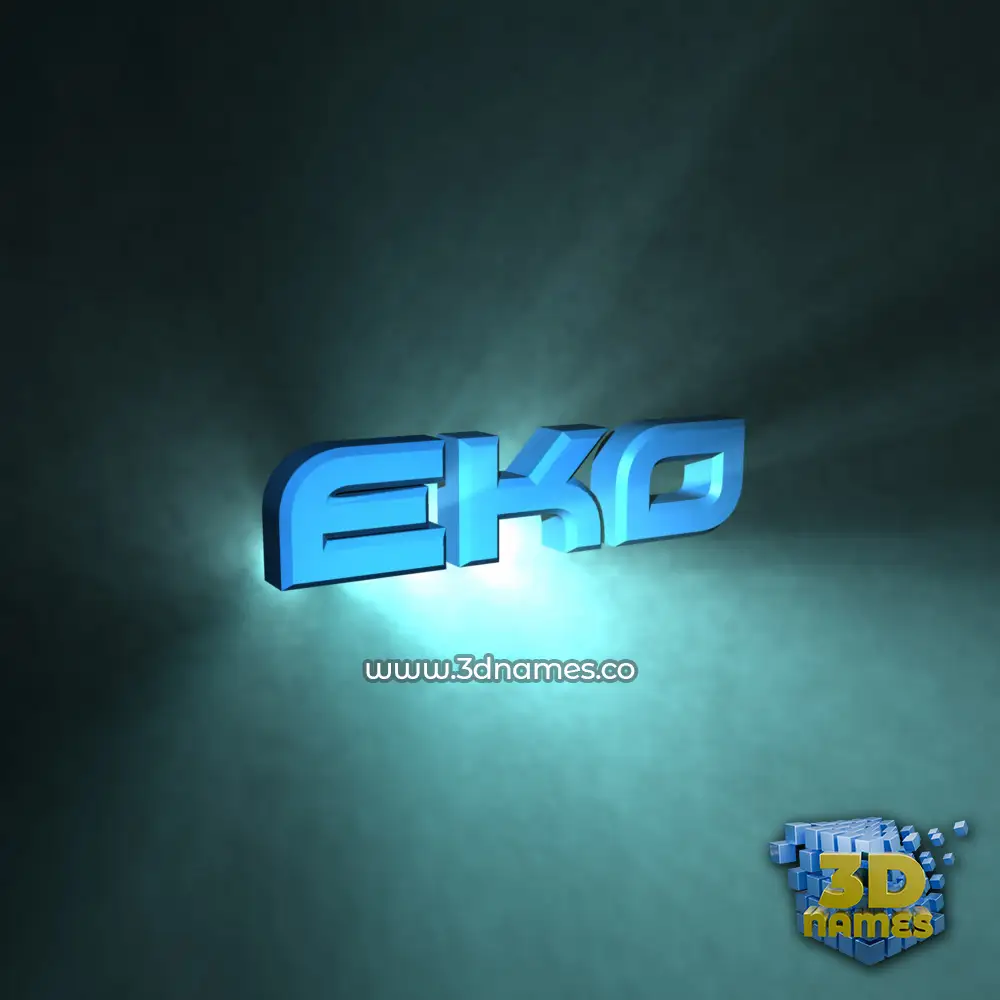 eko in Light Shine style - 3D name wallpaper