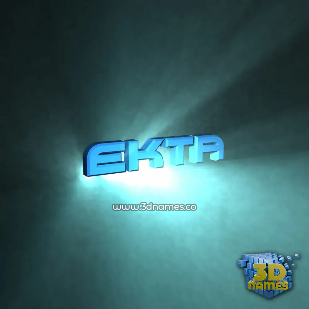 ekta in Light Shine style - 3D name wallpaper