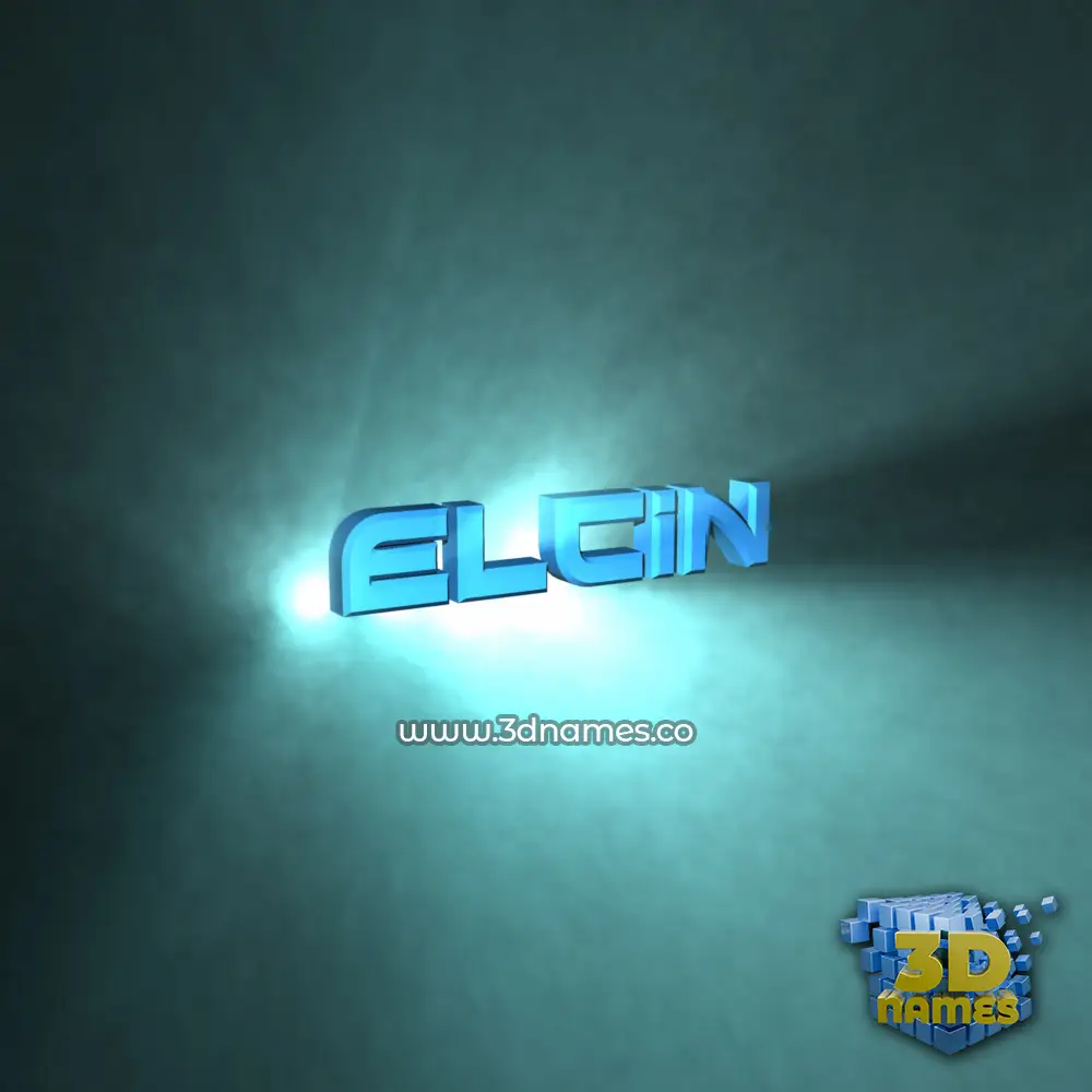 elcin in Light Shine style - 3D name wallpaper