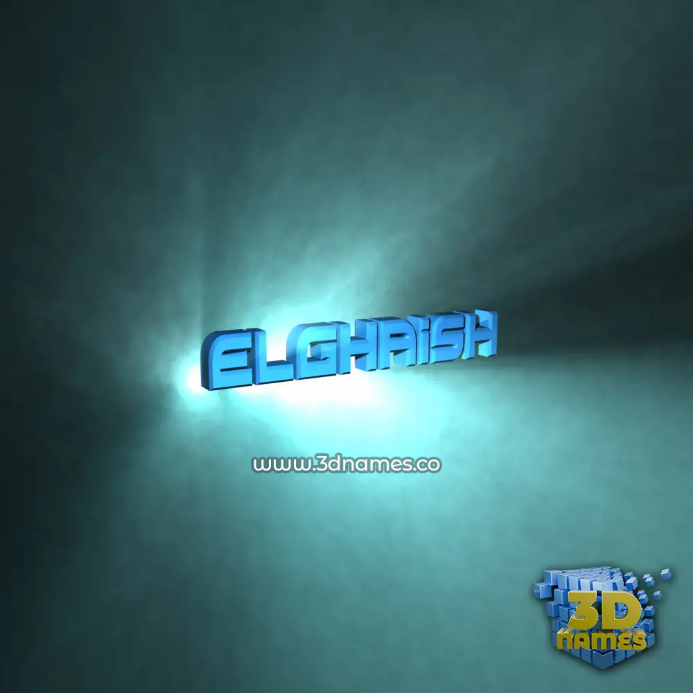elghaish in Light Shine style - 3D name wallpaper