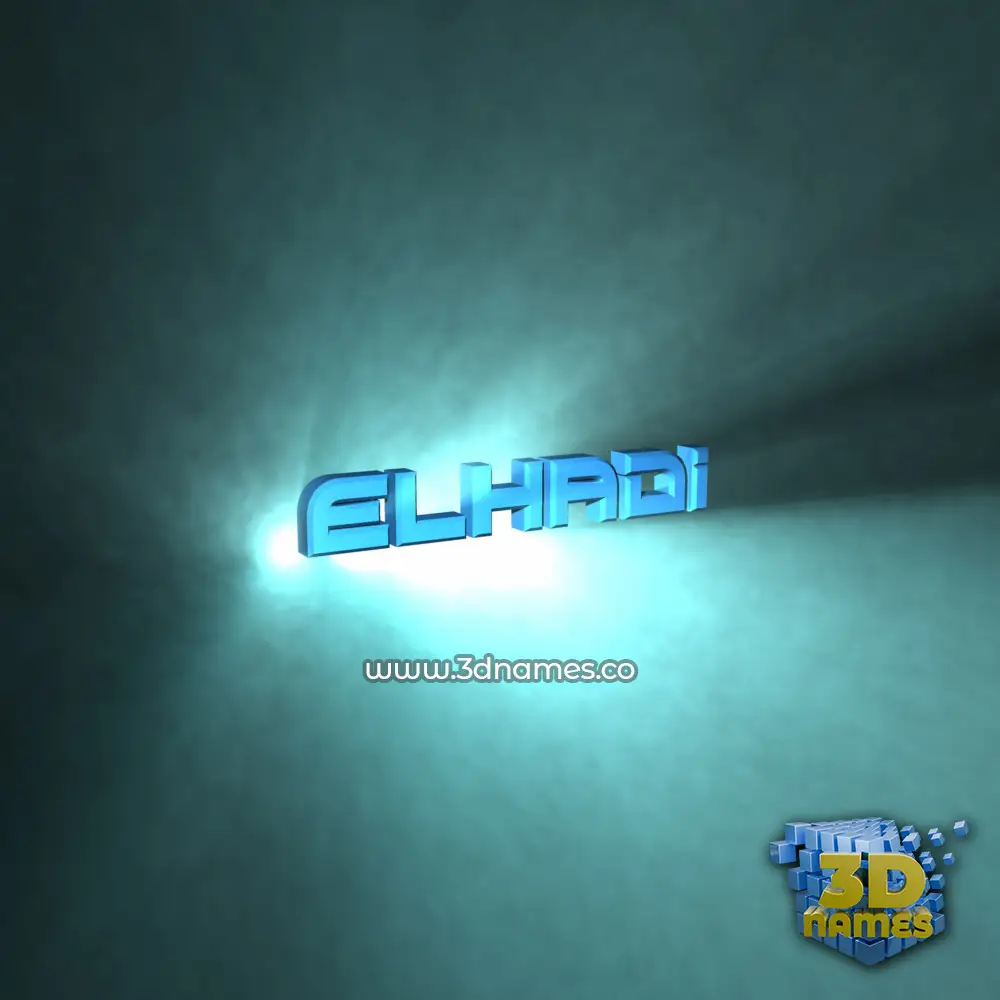 elhadi in Light Shine style - 3D name wallpaper