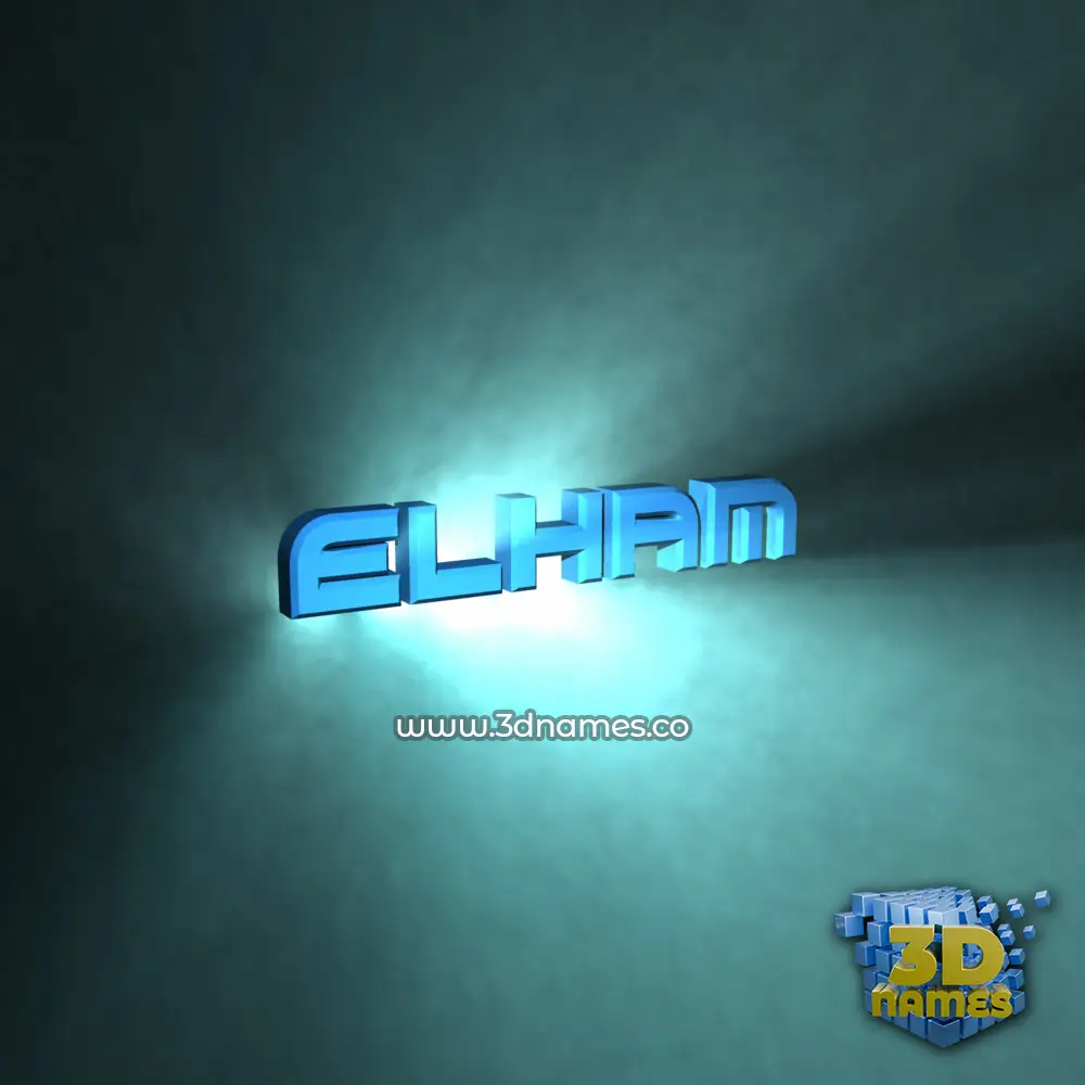 elham in Light Shine style - 3D name wallpaper
