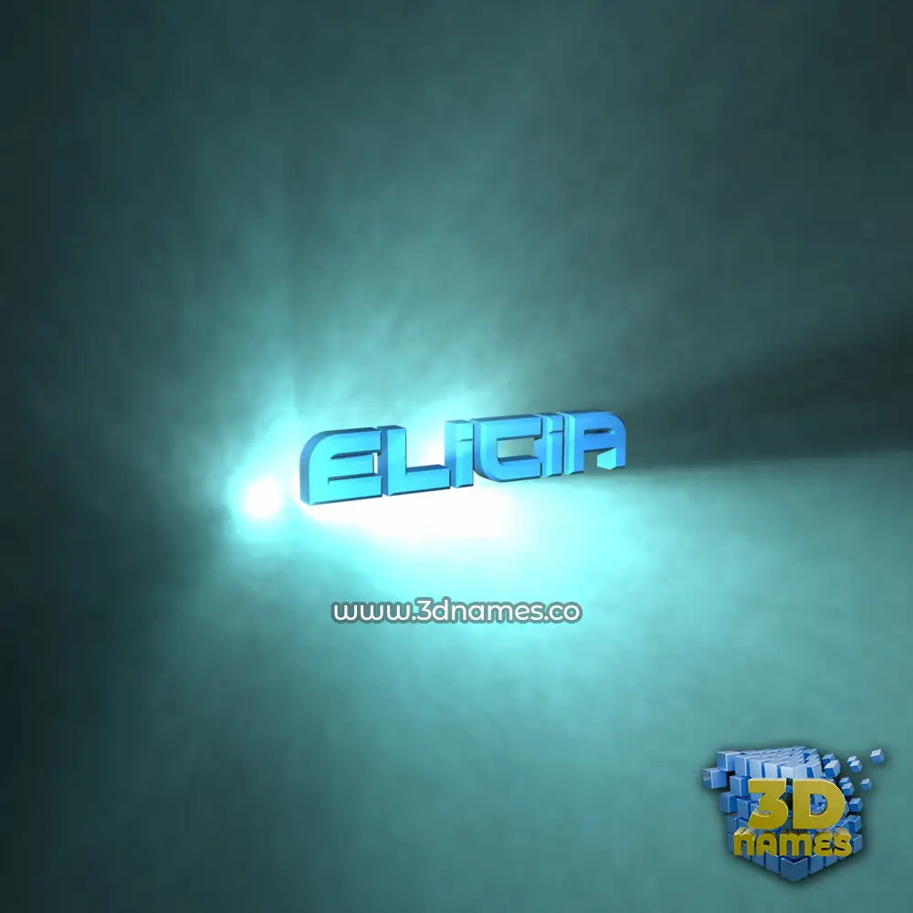 elicia in Light Shine style - 3D name wallpaper