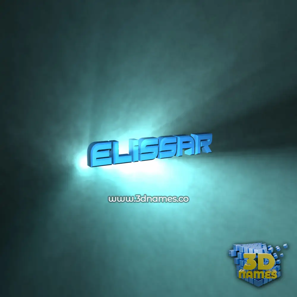 elissar in Light Shine style - 3D name wallpaper