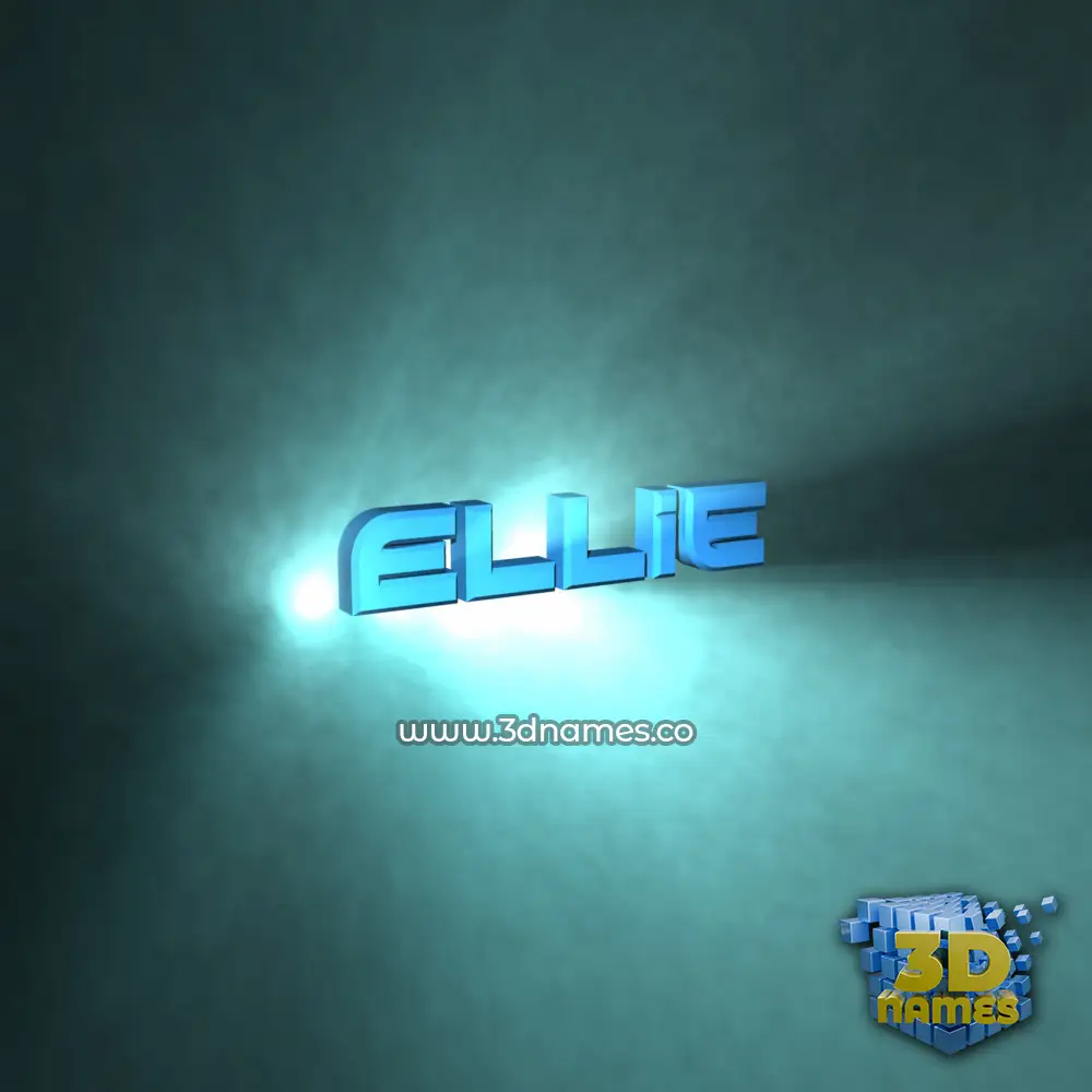 ellie in Light Shine style - 3D name wallpaper