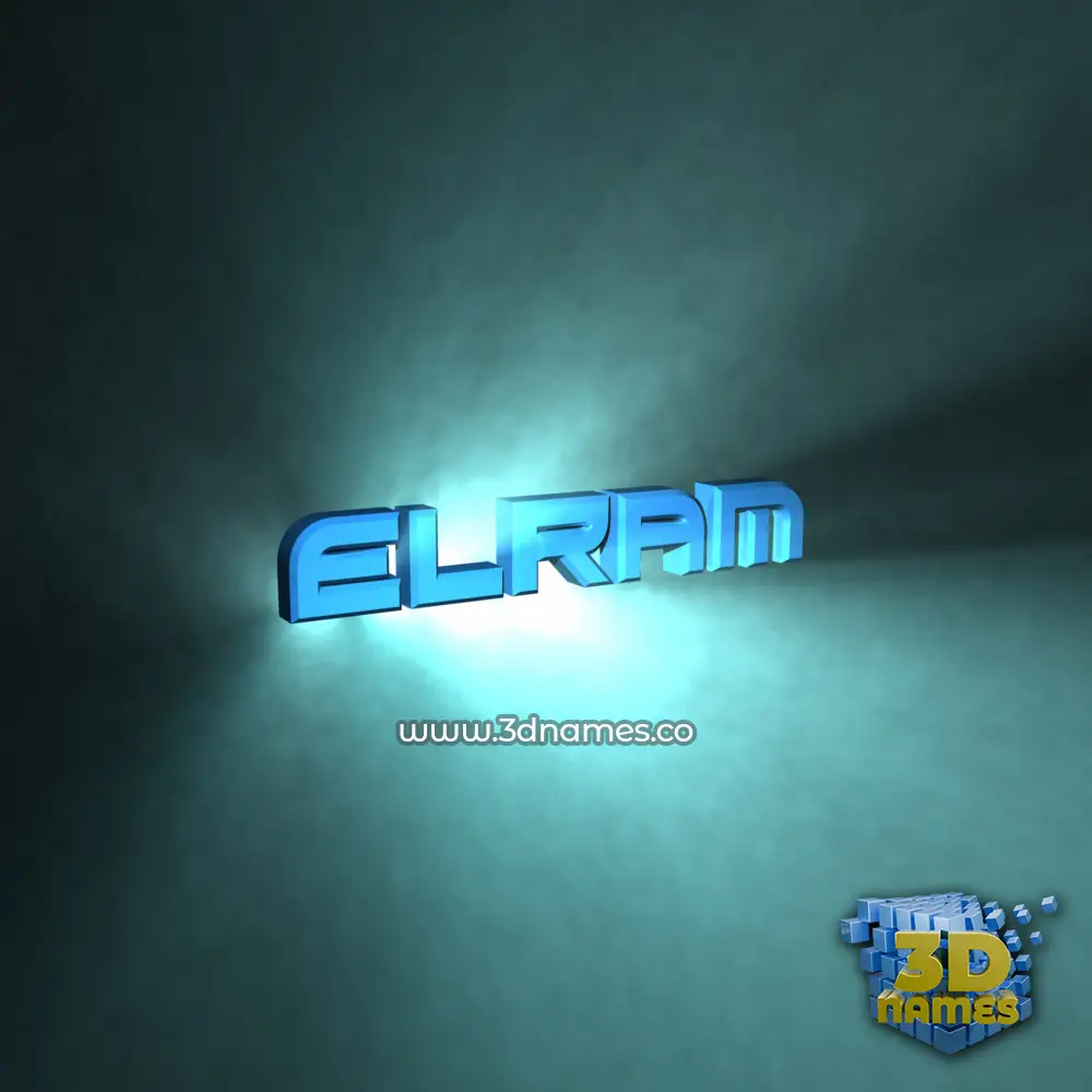 elram in Light Shine style - 3D name wallpaper