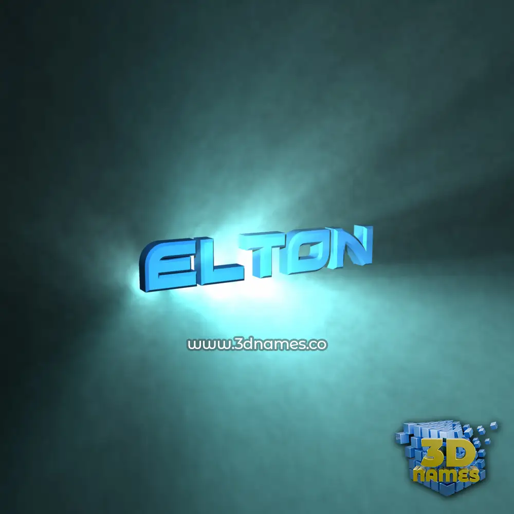 elton in Light Shine style - 3D name wallpaper