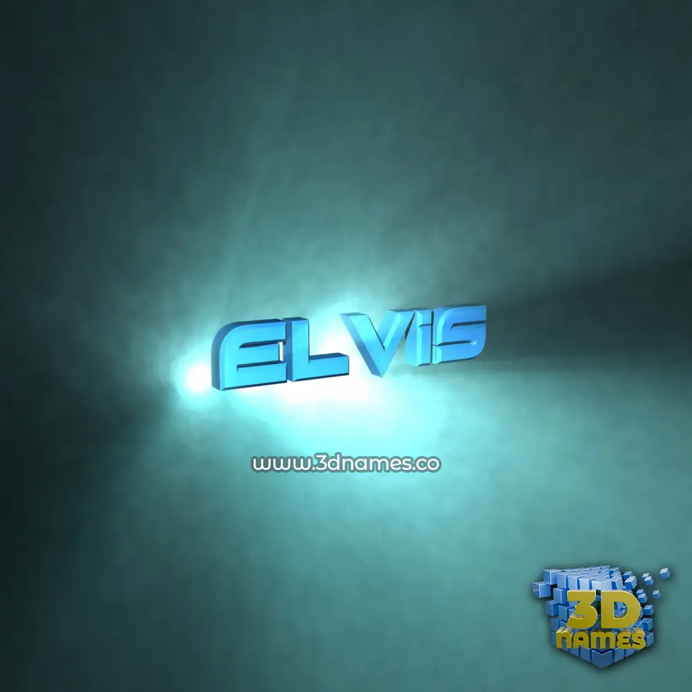 elvis in Light Shine style - 3D name wallpaper