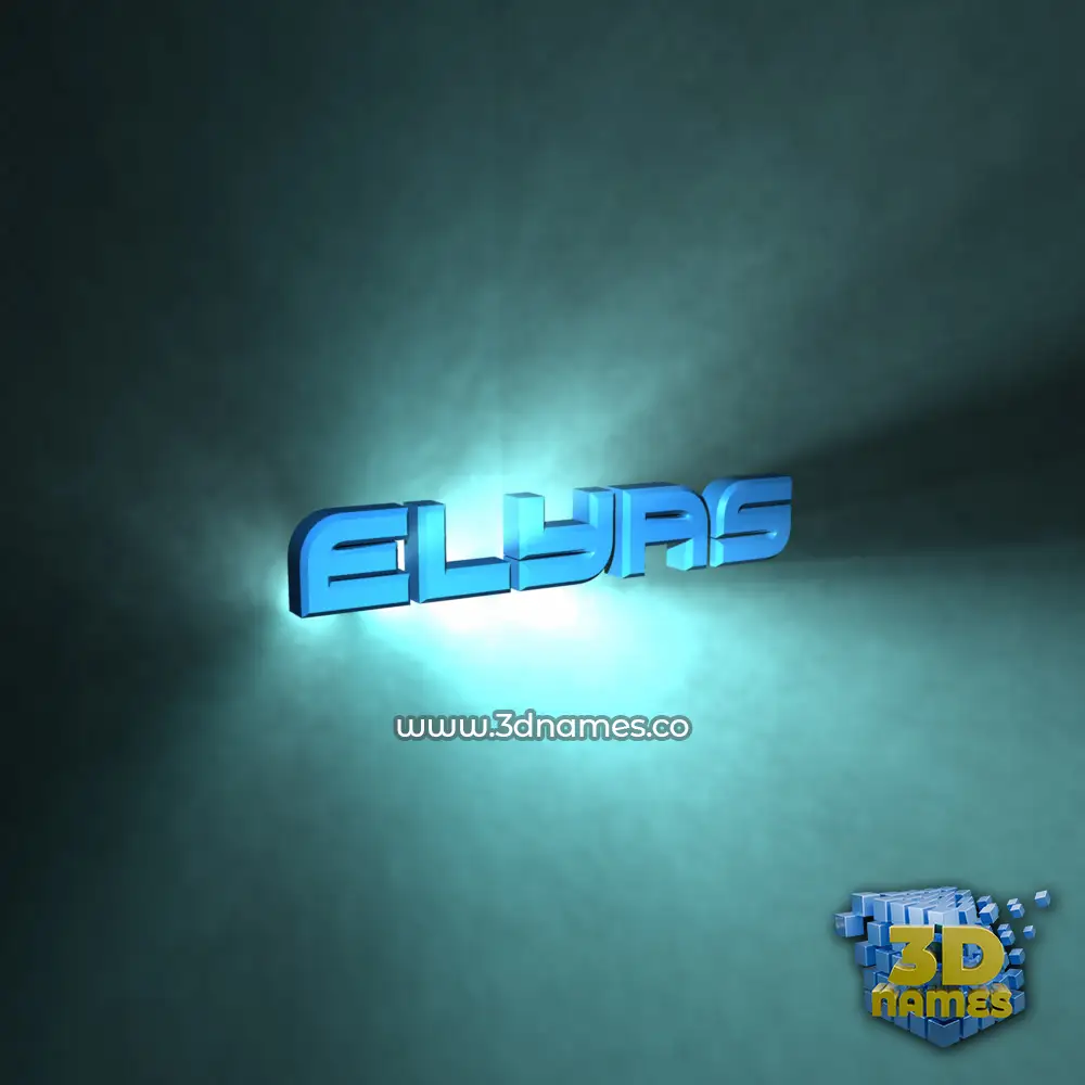 elyas in Light Shine style - 3D name wallpaper