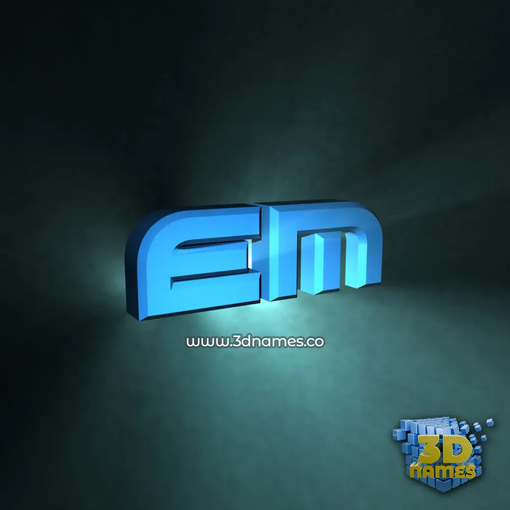 em in Light Shine style - 3D name wallpaper