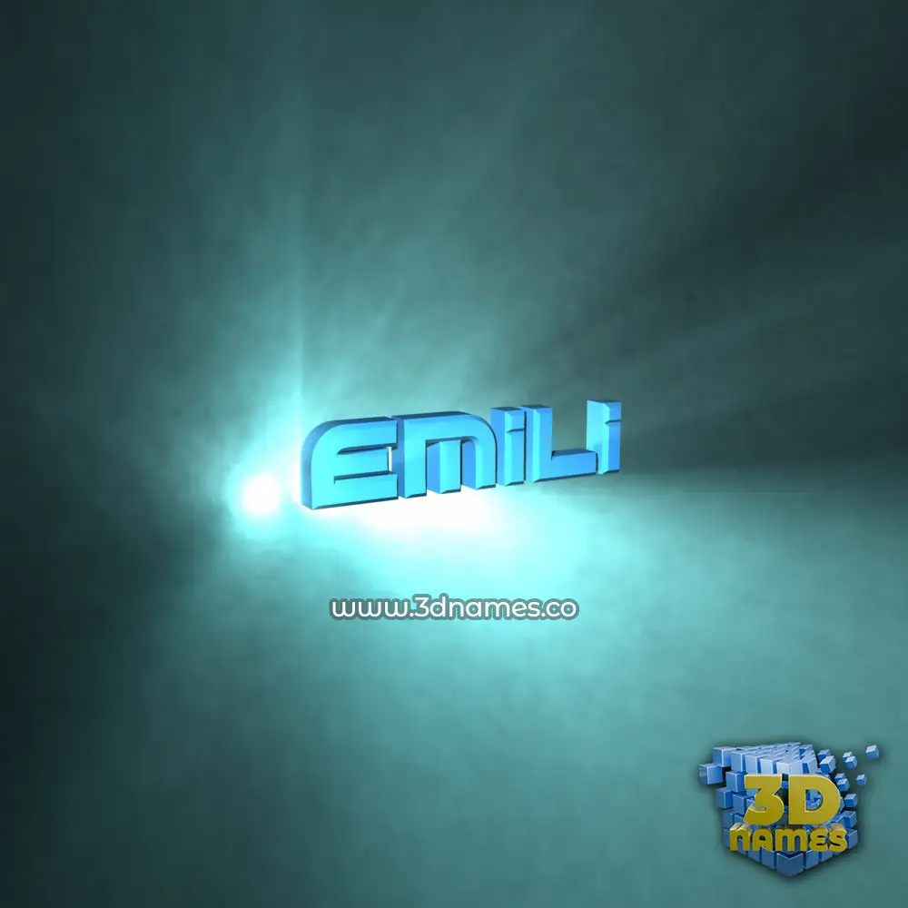 emili in Light Shine style - 3D name wallpaper