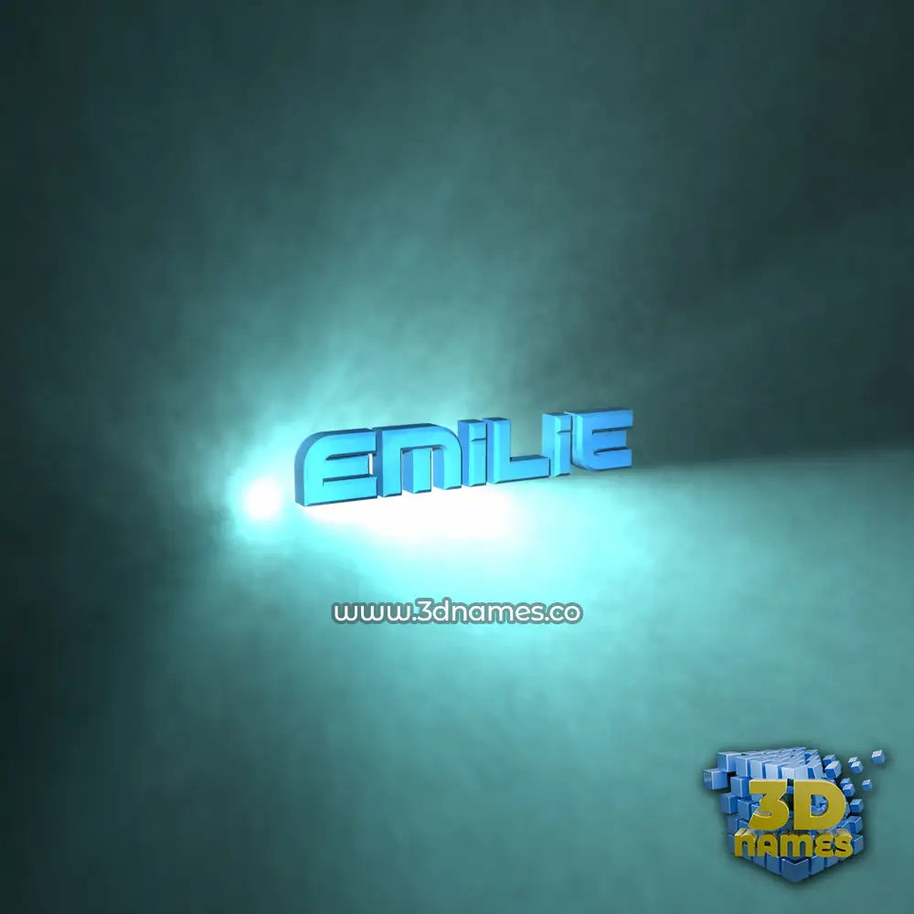 emilie in Light Shine style - 3D name wallpaper