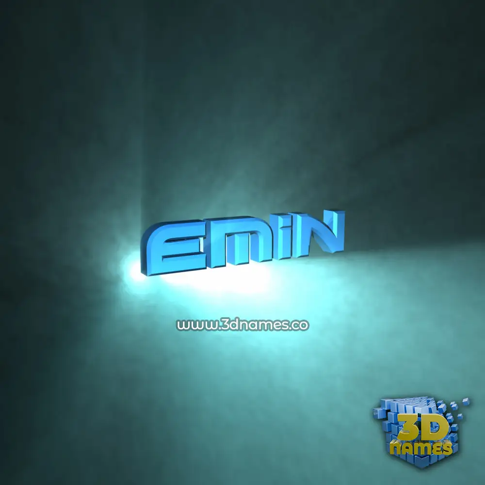 emin in Light Shine style - 3D name wallpaper