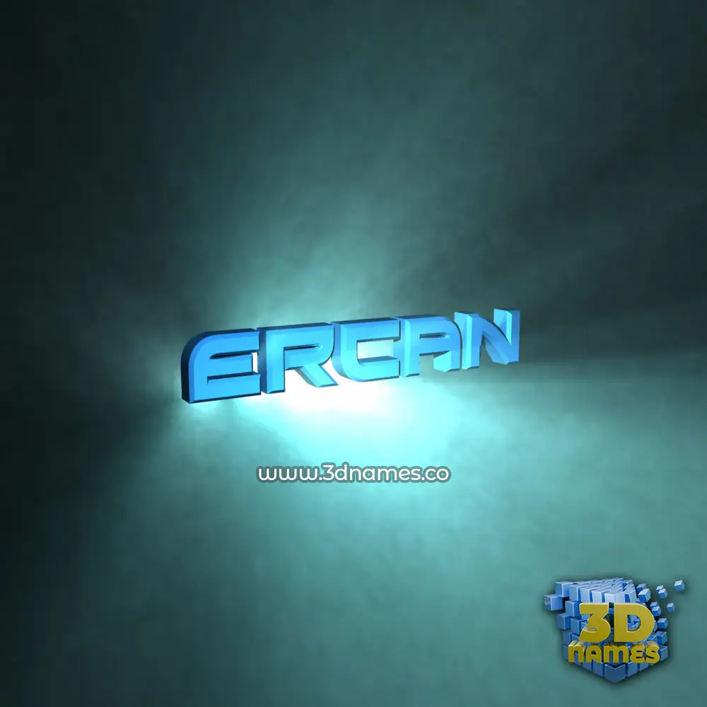 ercan in Light Shine style - 3D name wallpaper