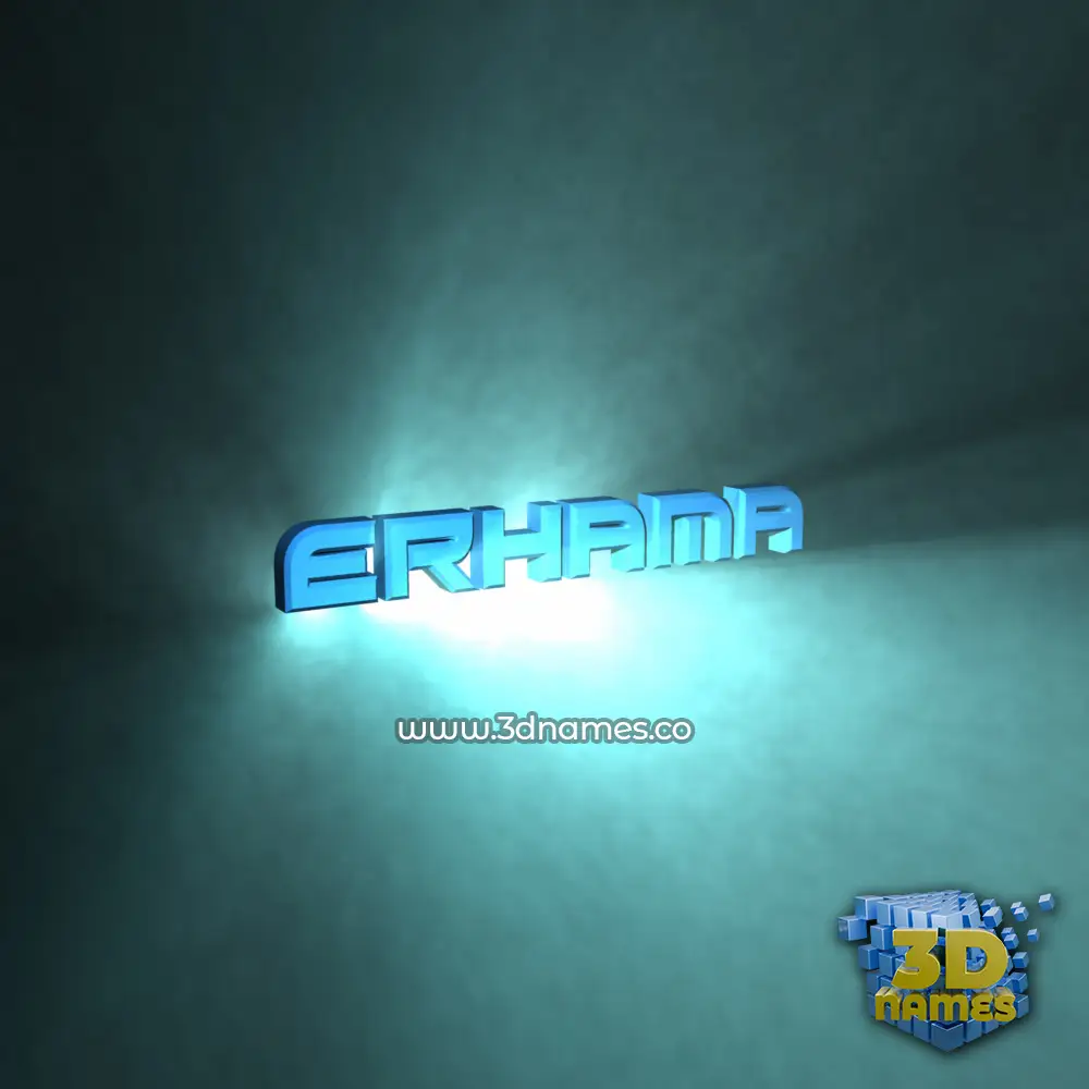 erhama in Light Shine style - 3D name wallpaper
