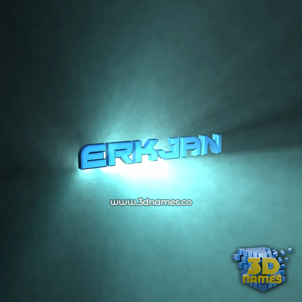 erkjan in Light Shine style - 3D name wallpaper