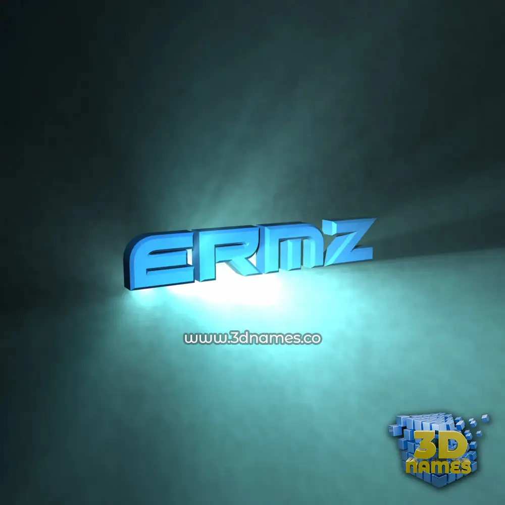 ermz in Light Shine style - 3D name wallpaper