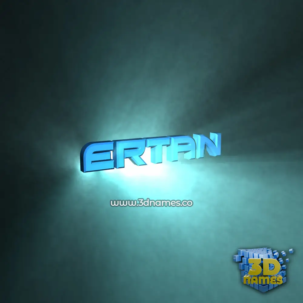 ertan in Light Shine style - 3D name wallpaper