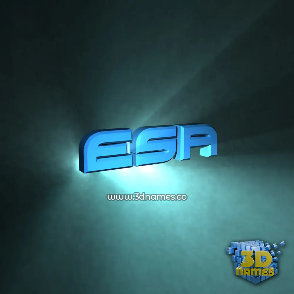 esa in Light Shine style - 3D name wallpaper