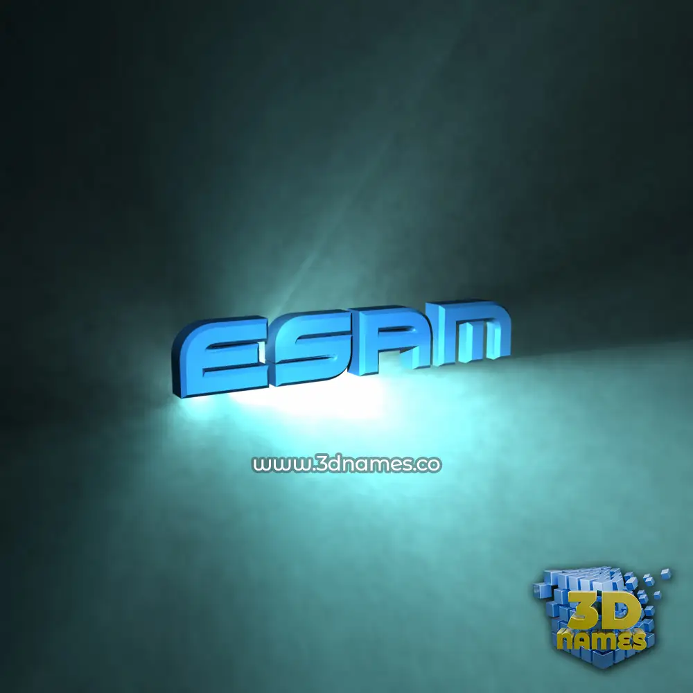 esam in Light Shine style - 3D name wallpaper