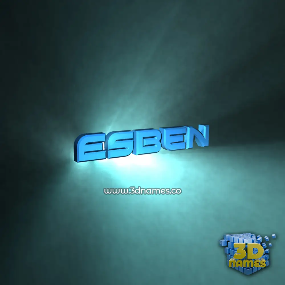 esben in Light Shine style - 3D name wallpaper