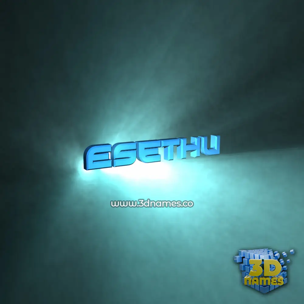 esethu in Light Shine style - 3D name wallpaper
