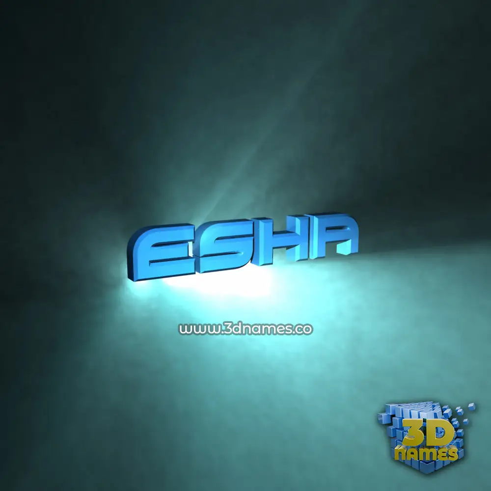 esha in Light Shine style - 3D name wallpaper