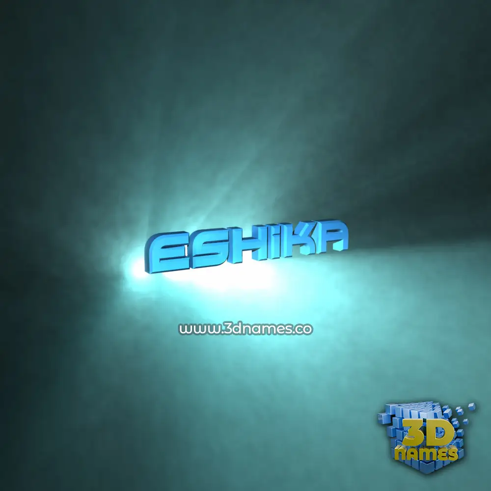eshika in Light Shine style - 3D name wallpaper