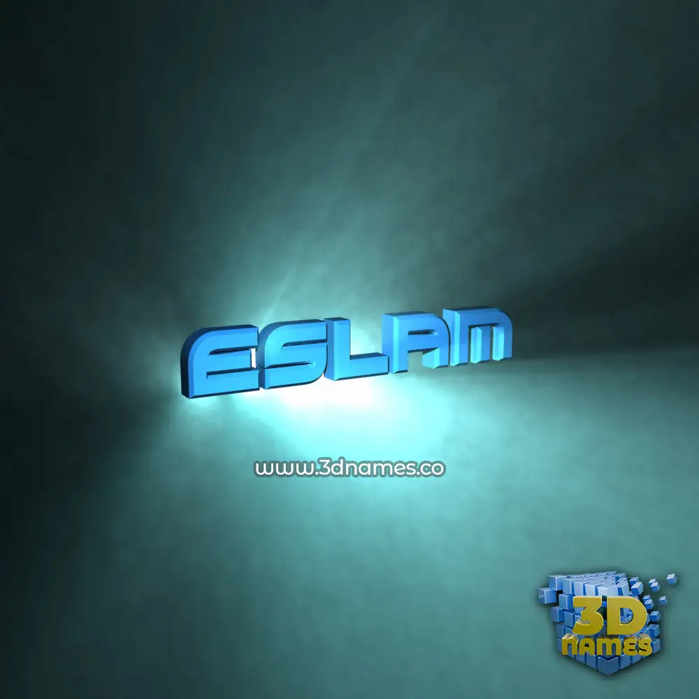 eslam in Light Shine style - 3D name wallpaper