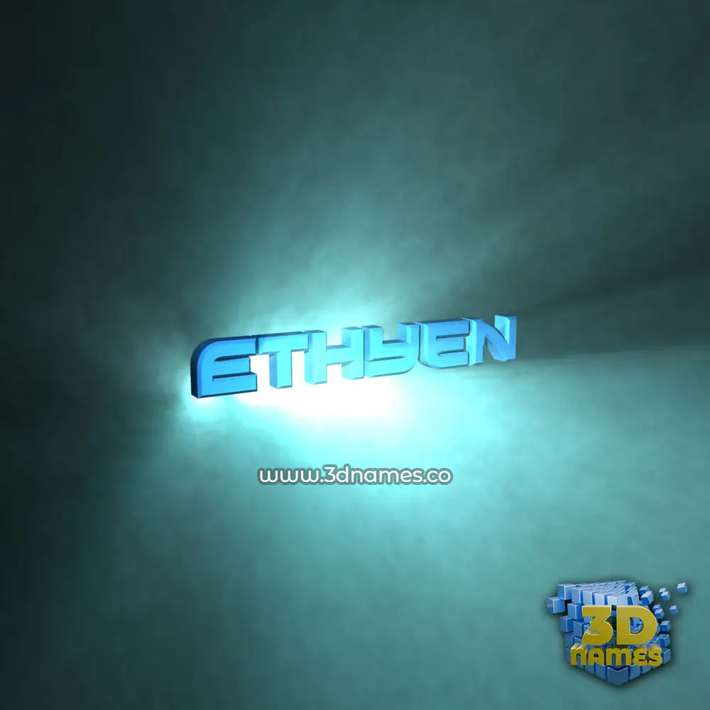 ethyen in Light Shine style - 3D name wallpaper