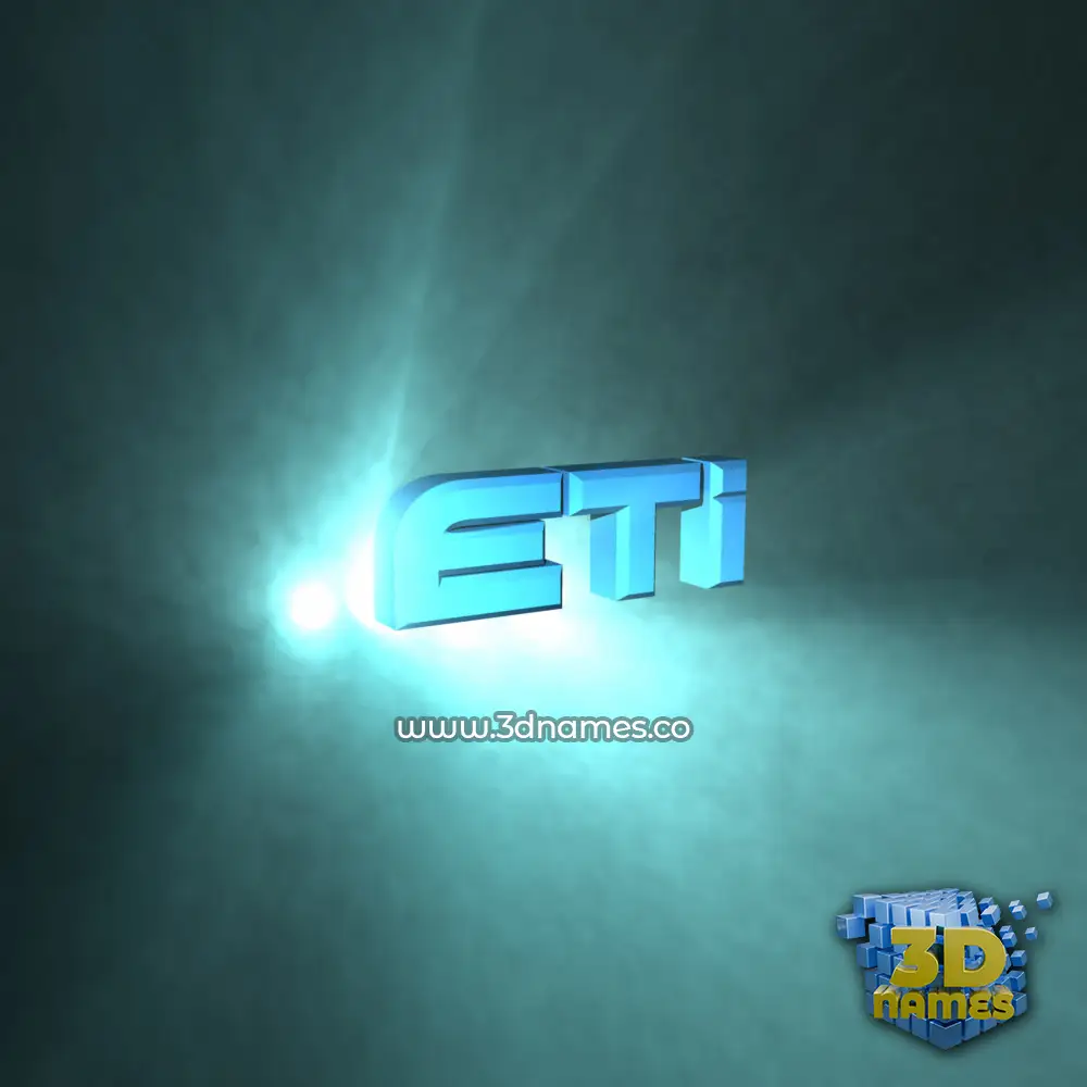 eti in Light Shine style - 3D name wallpaper