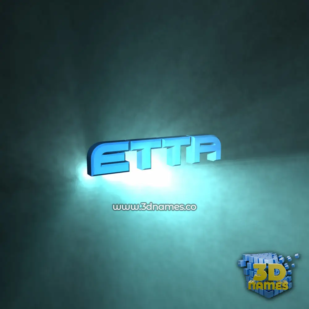 etta in Light Shine style - 3D name wallpaper
