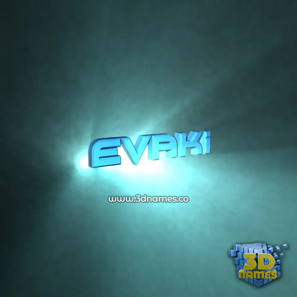 evaki in Light Shine style - 3D name wallpaper