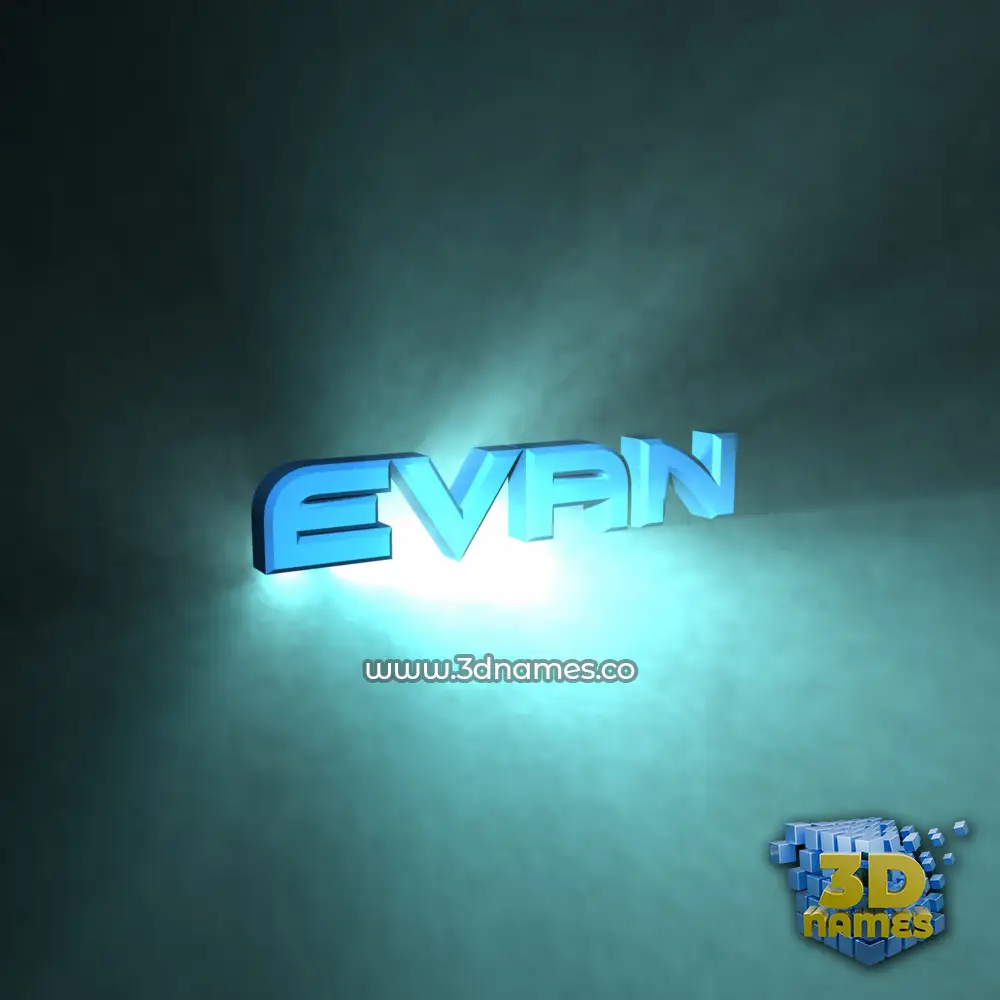 evan in Light Shine style - 3D name wallpaper