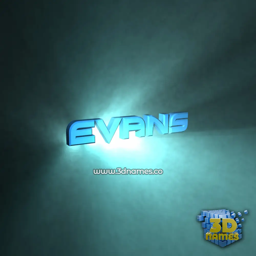 evans in Light Shine style - 3D name wallpaper