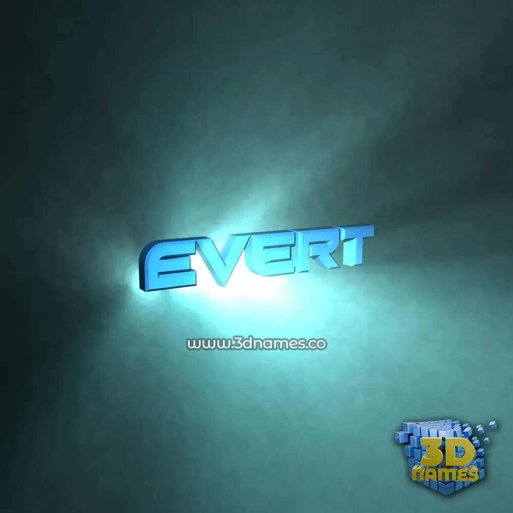 evert in Light Shine style - 3D name wallpaper