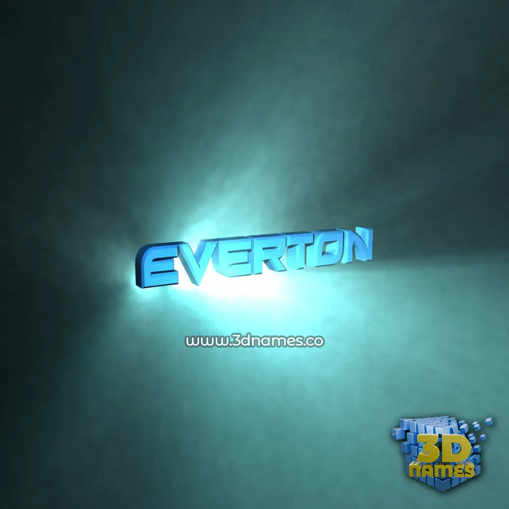 everton in Light Shine style - 3D name wallpaper