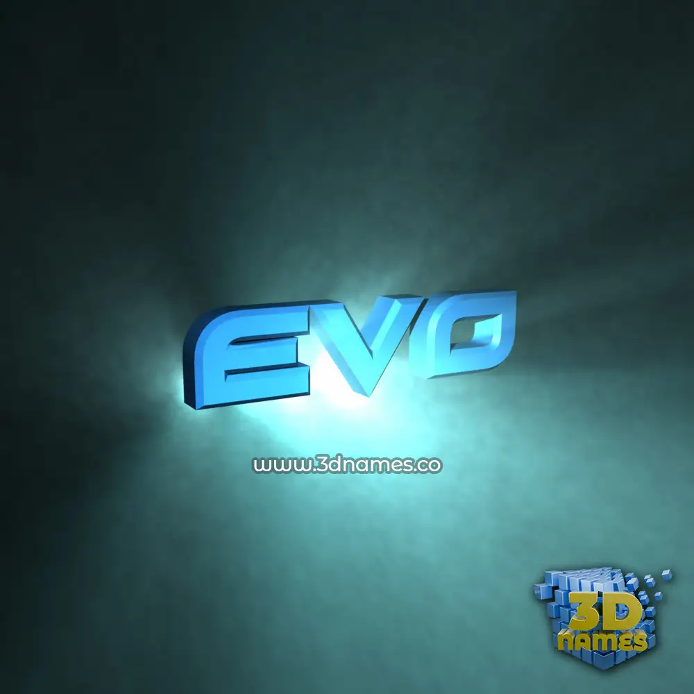 evo in Light Shine style - 3D name wallpaper
