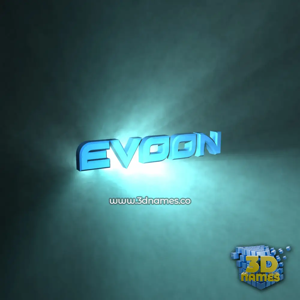 evoon in Light Shine style - 3D name wallpaper