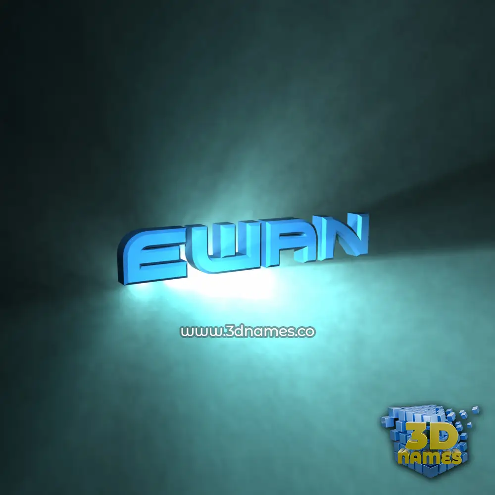 ewan in Light Shine style - 3D name wallpaper