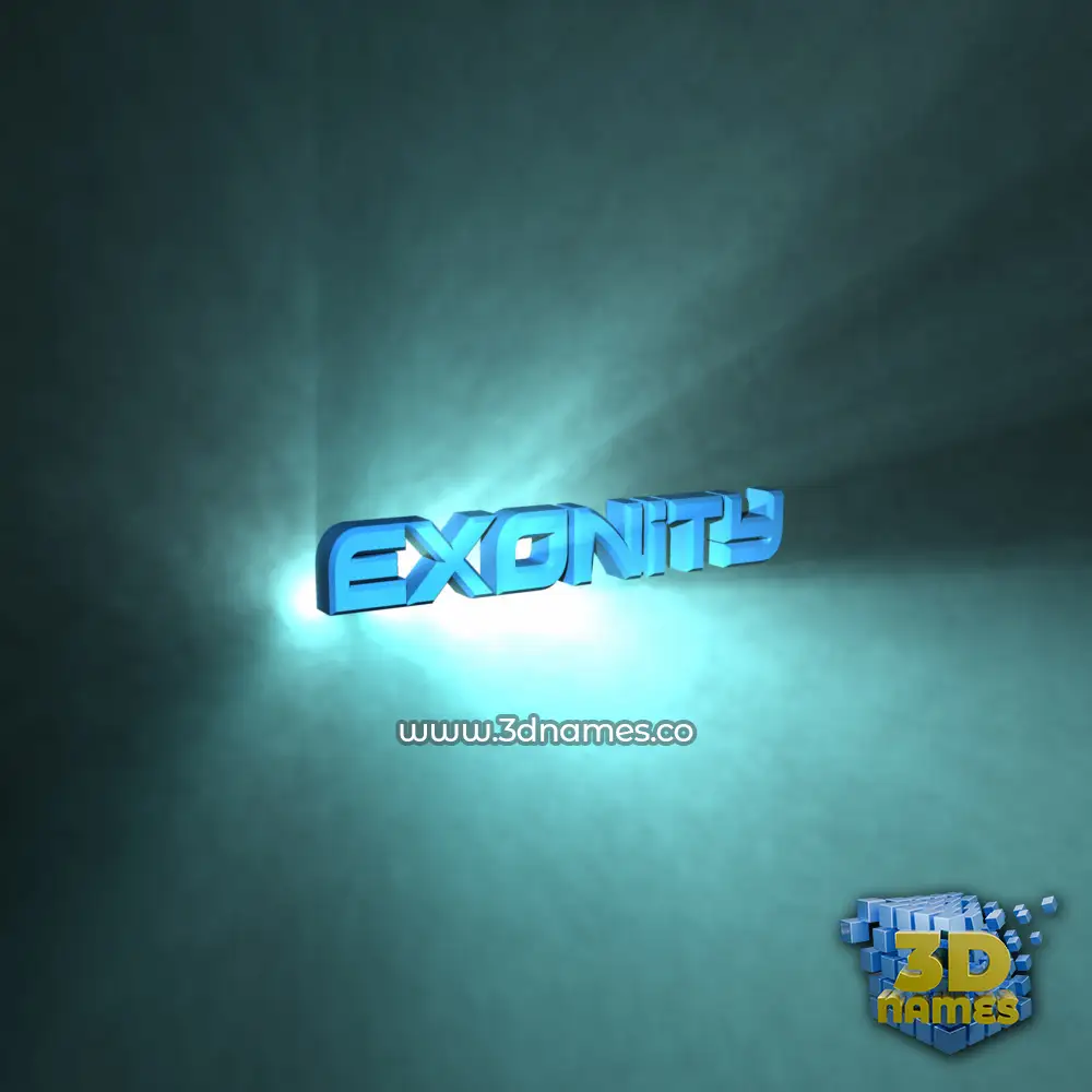 exonity in Light Shine style - 3D name wallpaper