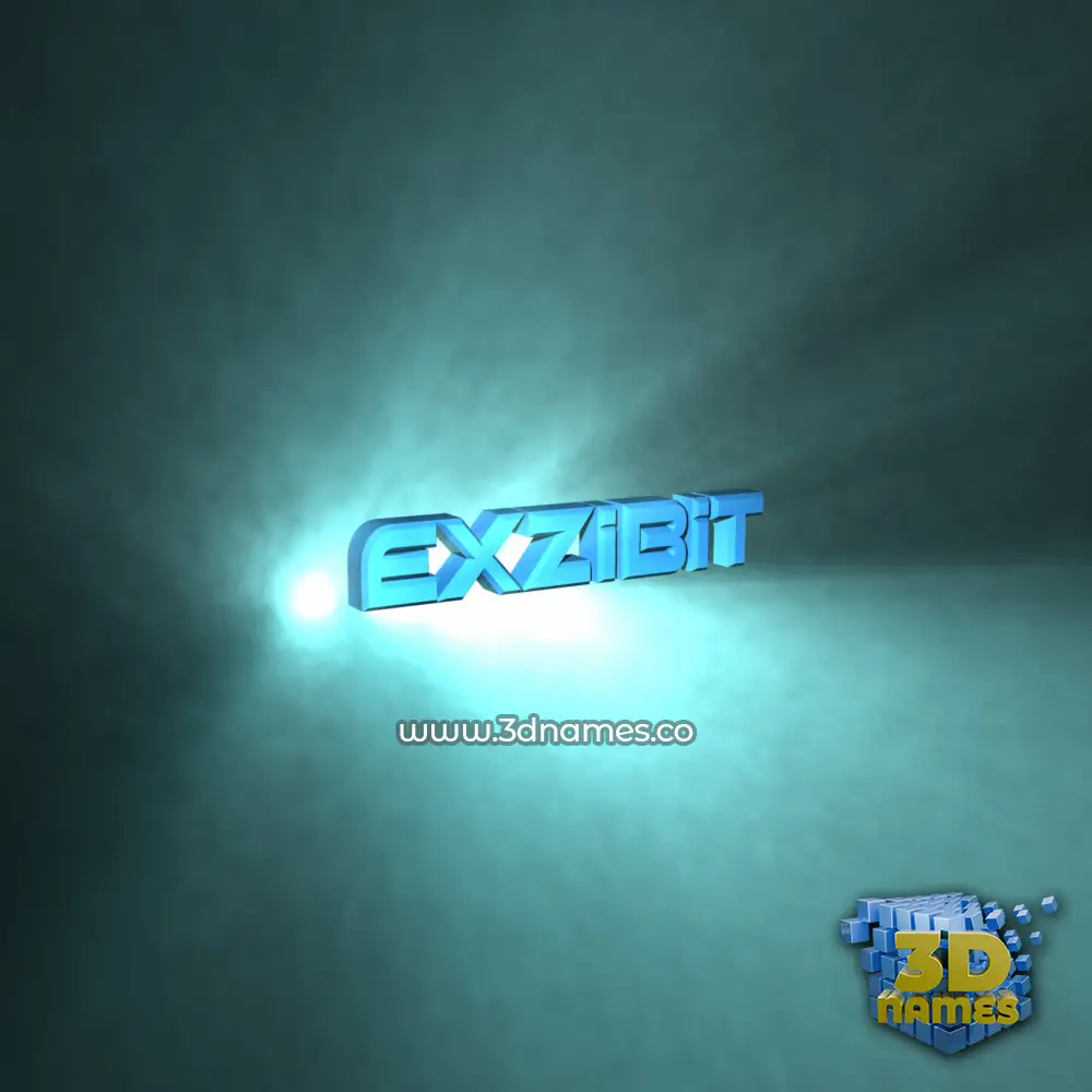 exzibit in Light Shine style - 3D name wallpaper
