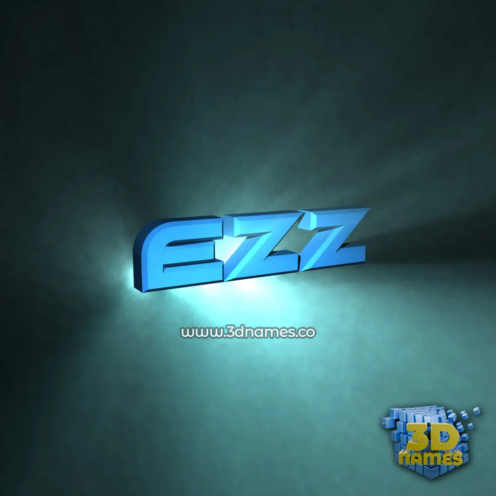 ezz in Light Shine style - 3D name wallpaper